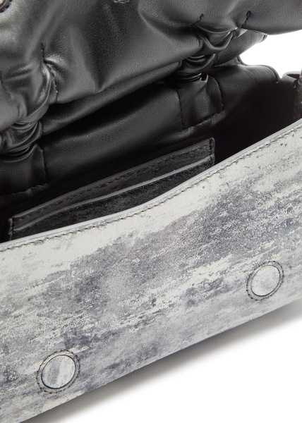 Mini Multipocket metallic-suede top handle bag 