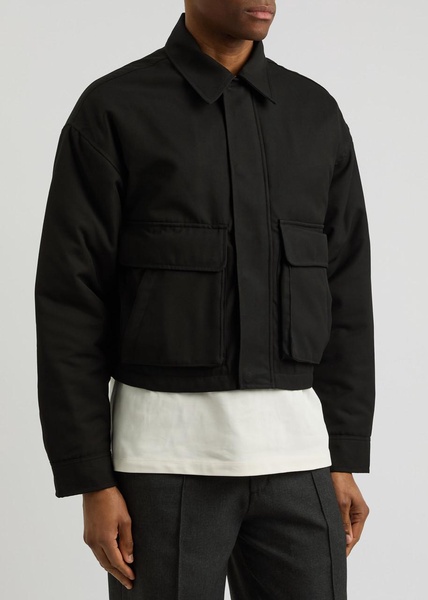 Padded cropped twill jacket