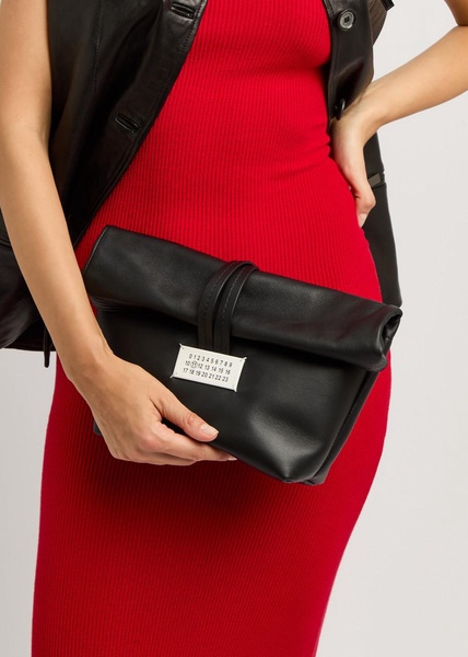 Paper leather clutch