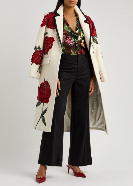 Sheila floral-devoré chiffon shirt