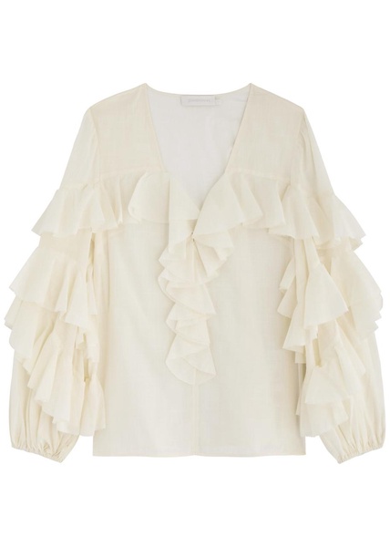 Acacia ruffled cotton blouse