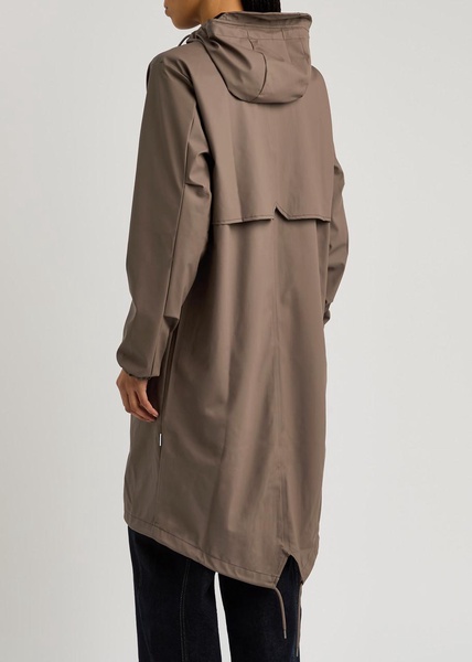 Fishtail hooded rubberised parka