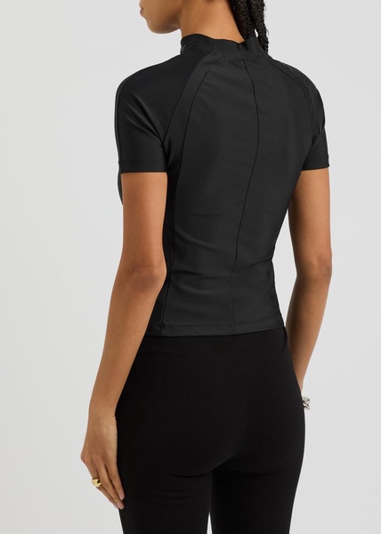 Logo stretch-nylon T-shirt