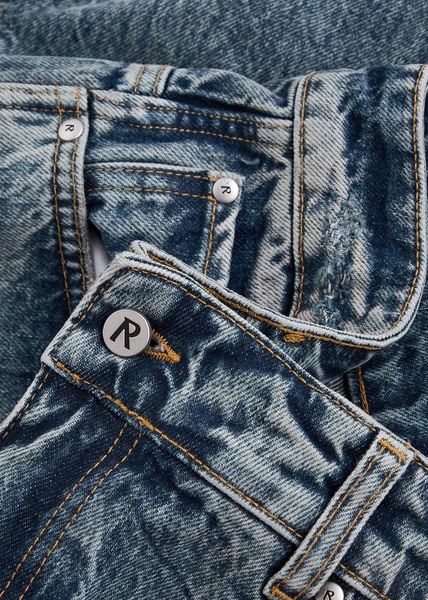 R3 distressed wide-leg jeans