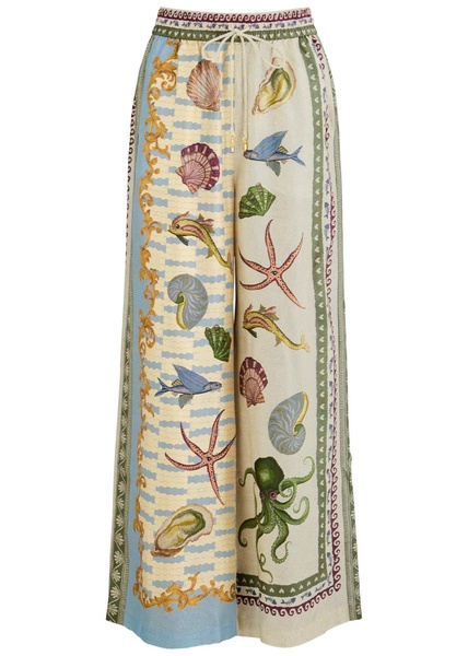 Bath House printed silk-satin trousers