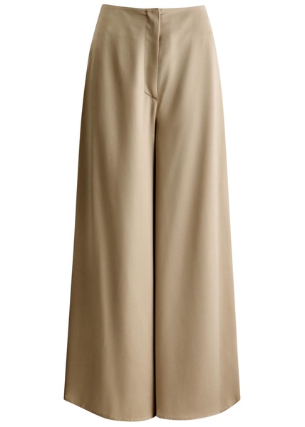 Zaniah cropped flared-leg satin trousers