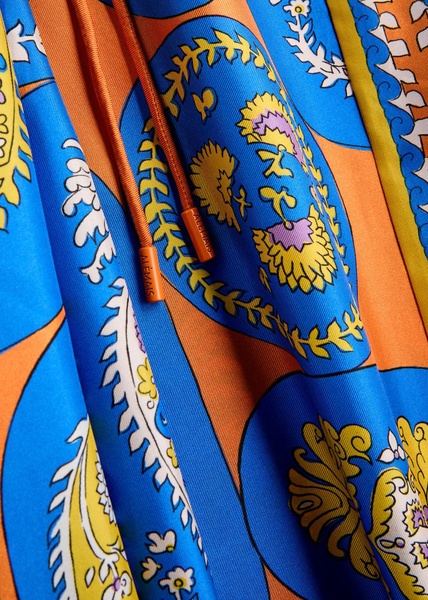 Luis printed silk-twill trousers