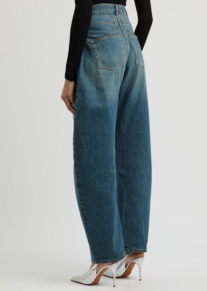 Round barrel-leg jeans
