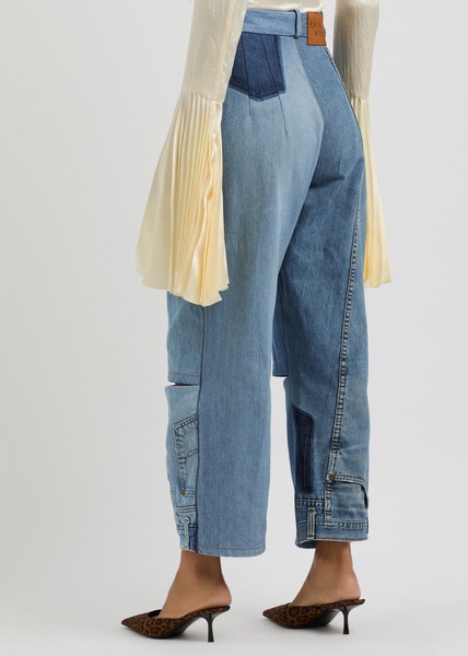 Cut-out straight-leg jeans