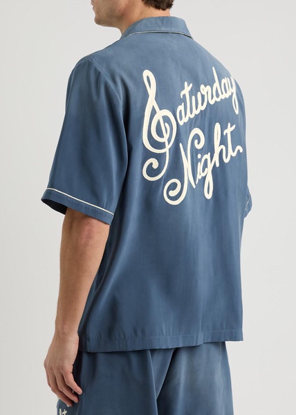 Saturday Night embroidered woven shirt