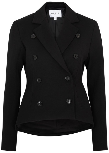 Double-breasted wool-blend blazer