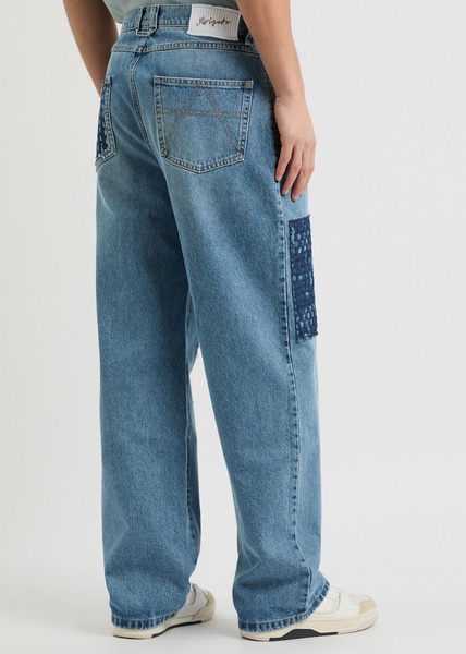 Patchwork wide-leg jeans 