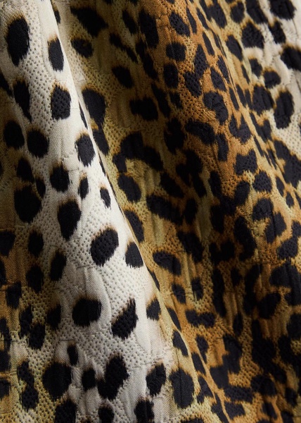 Leopard-print cotton-blend skirt