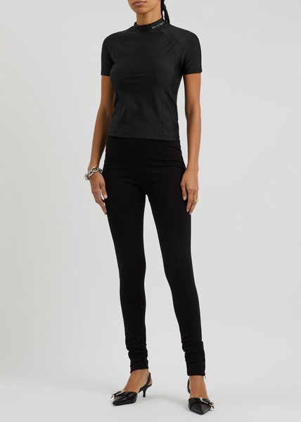 Logo stretch-nylon T-shirt
