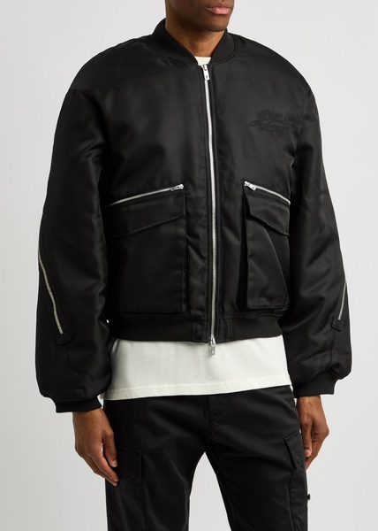 Logo-embroidered nylon bomber jacket