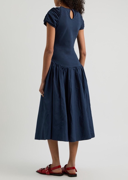 Afternoon Elegance stretch-cotton midi dress 