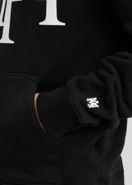 Staggered hooded cotton sweatshirt