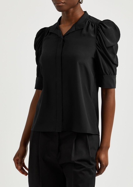 Gillian puff-sleeve silk-chiffon blouse