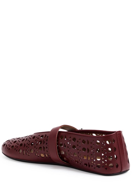 Vienne laser-cut leather ballet flats 