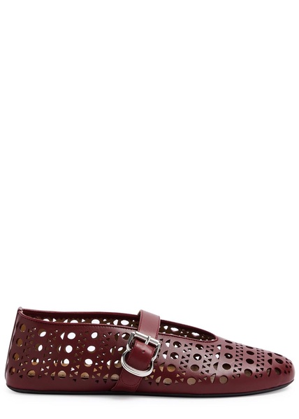 Vienne laser-cut leather ballet flats 