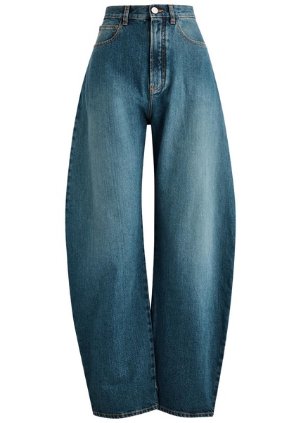 Round barrel-leg jeans