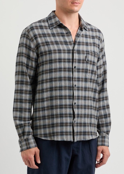 Curtis checked seersucker shirt