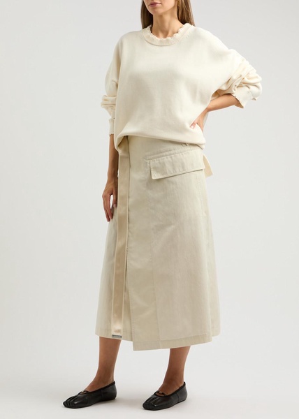 Distressed cotton-blend jumper 
