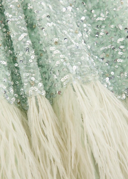 Erna embellished feather-trimmed tulle mini dress