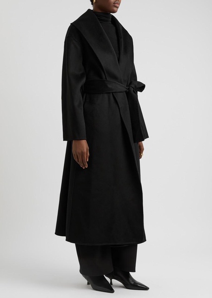 Belted wool-blend coat