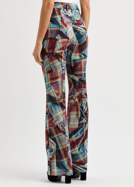 W Ray tartan virgin wool flared pants