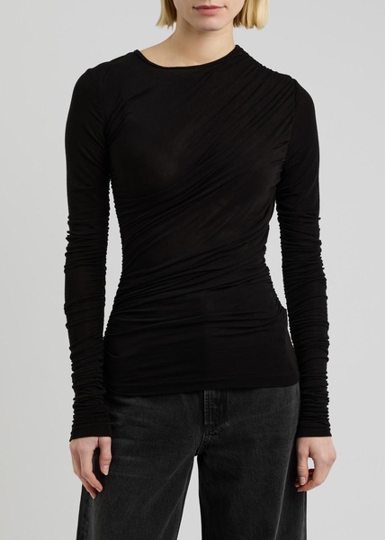 Tania ruched stretch-jersey top