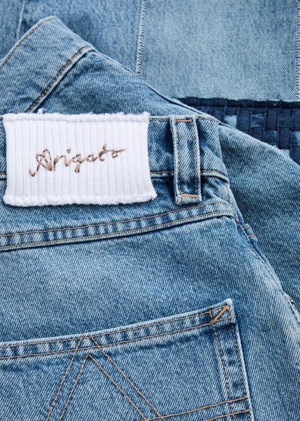 Patchwork wide-leg jeans 