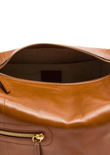 Glossed leather camera bag