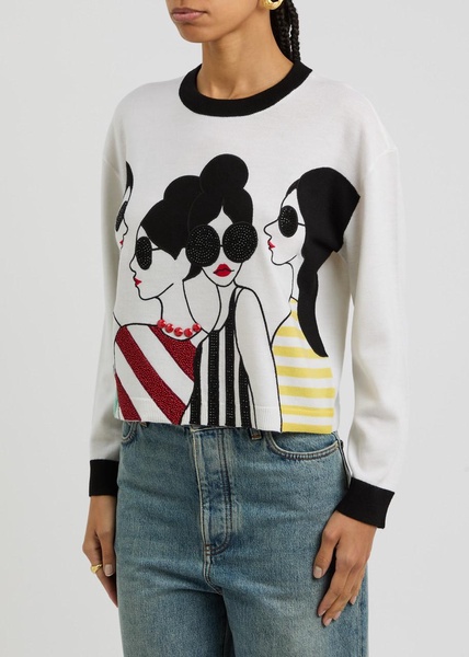 Gleeson embellished stretch-wool jumper
