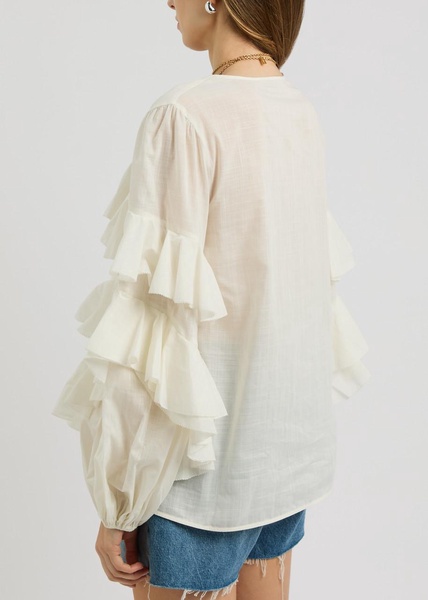 Acacia ruffled cotton blouse