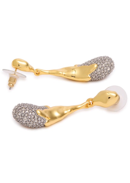 Solanales crystal-embellished 14kt gold-plated earrings
