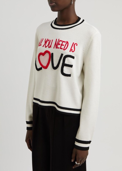 X The Beatles Gleeson embroidered stretch-wool jumper