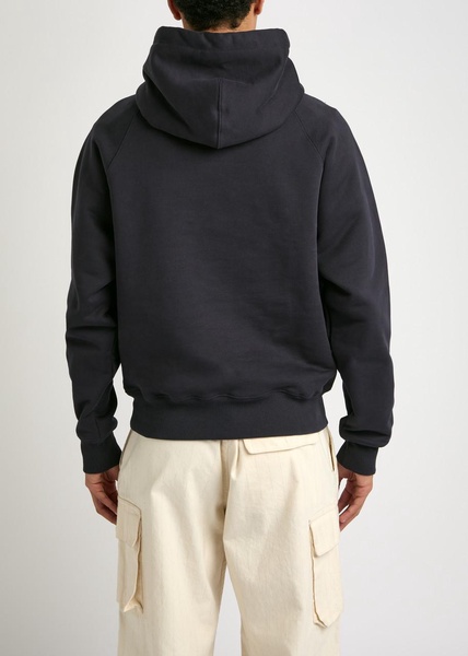 Logo-embroidered hooded cotton sweatshirt