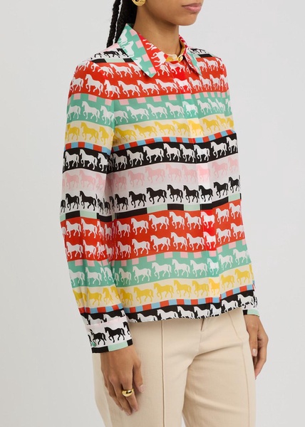 Willa horse-print silk shirt