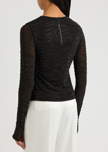 Delaina embellished tulle top