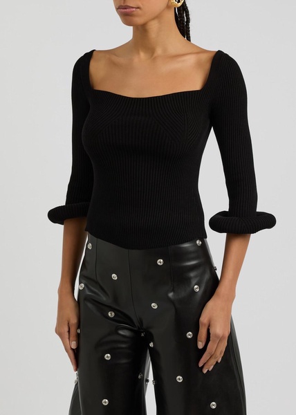 Ribbed-knit top