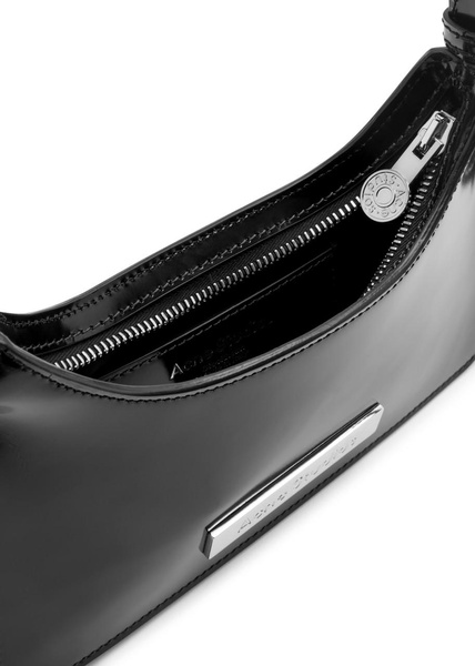 Platt micro patent leather shoulder bag
