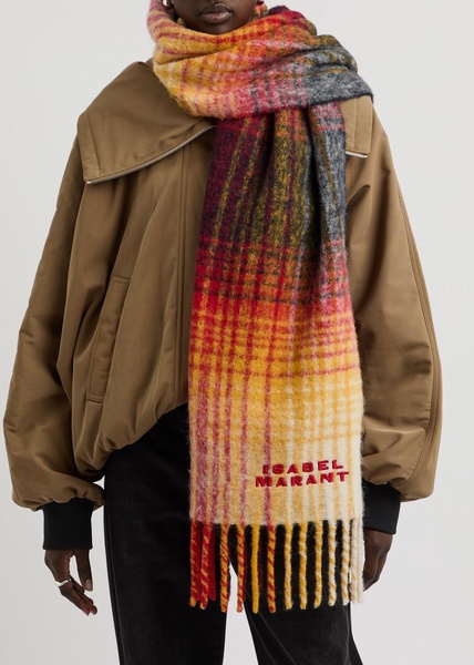 Firny checked alpaca-blend scarf 