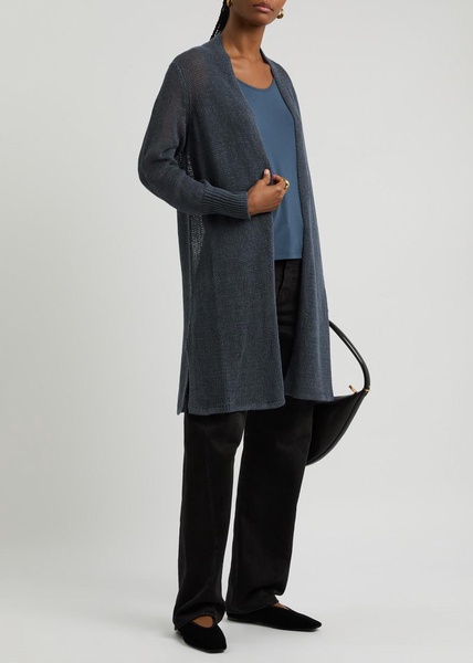 Open-knit linen-blend cardigan 