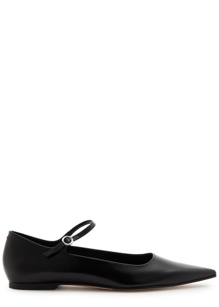 Cleo glossed leather flats 