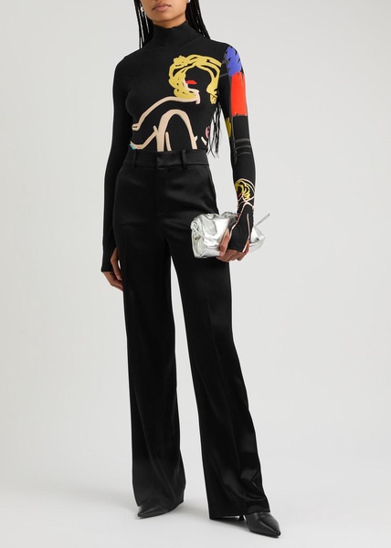 Delaina printed jersey top