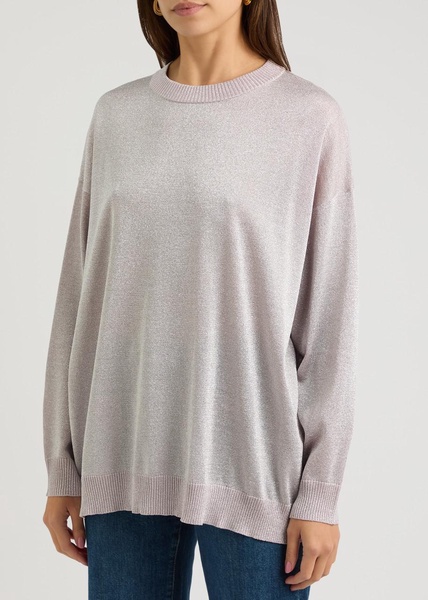 Metallic-weave knitted jumper 