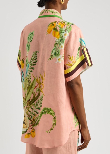 Papaya printed flax shirt