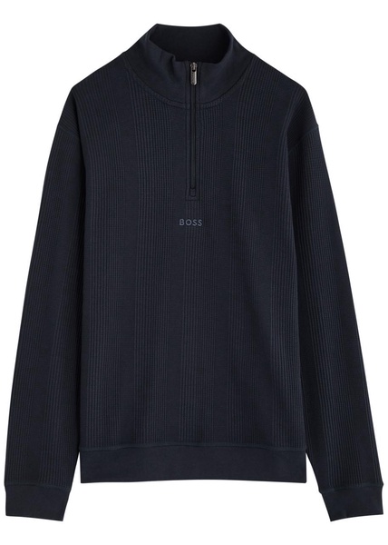 Half-zip cotton-blend sweatshirt 