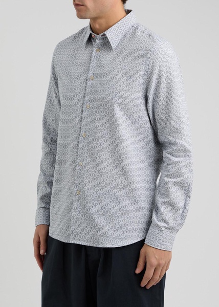 Patterned-jacquard cotton shirt
